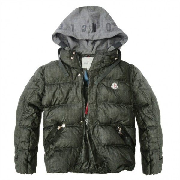 Moncler Uomo Khaki giacche con cerniera e tasche uscita